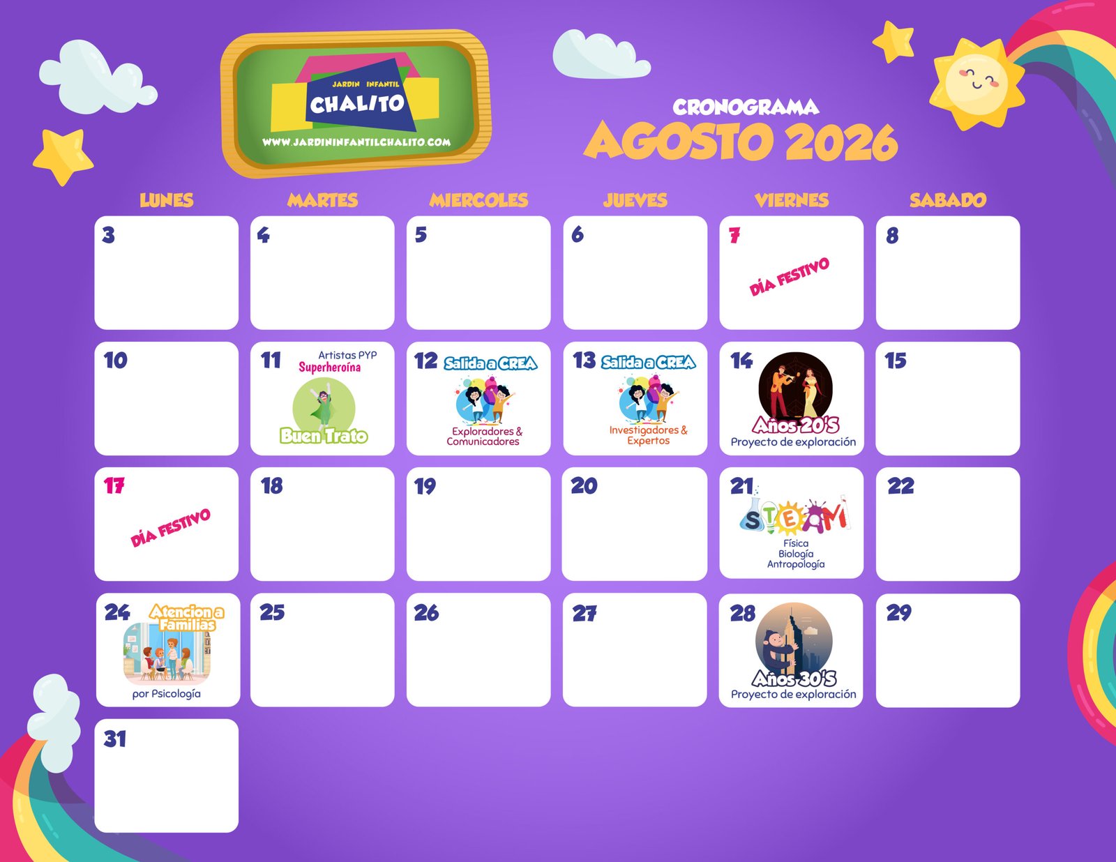 Cronograma actividades Agosto 2026_